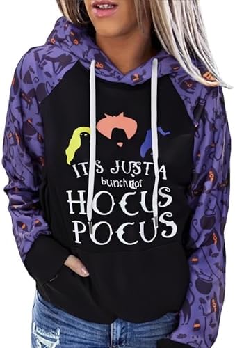 Women’s Halloween Graphic Sweatshirt – Long Sleeve Half-Zip Pullover Top