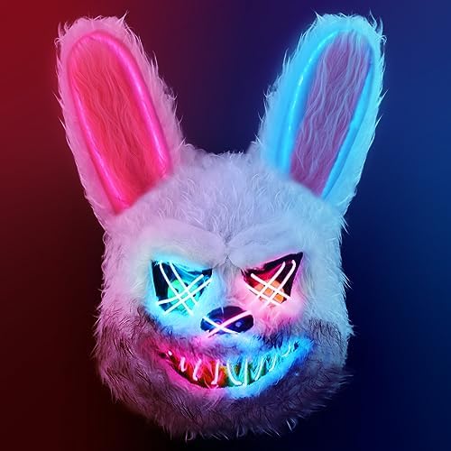 Halloween LED Scary Rabbit & Bear Mask for Adults & Kids