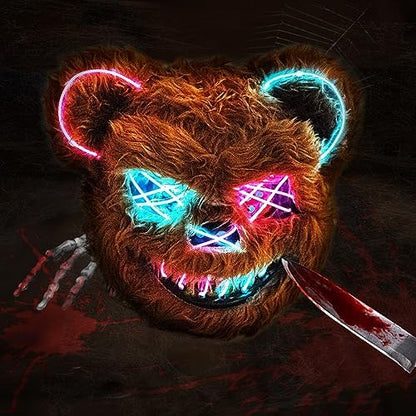 Halloween LED Scary Rabbit & Bear Mask for Adults & Kids
