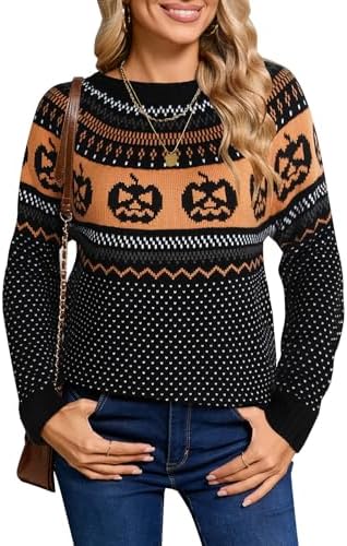 Stylish Halloween Skull Knit Sweater for Women