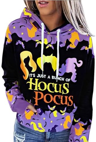 Women’s Halloween Graphic Sweatshirt – Long Sleeve Half-Zip Pullover Top