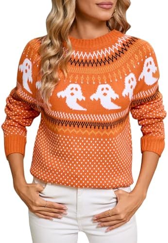Stylish Halloween Skull Knit Sweater for Women
