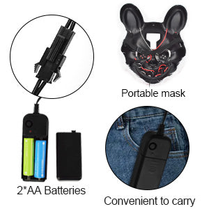 Halloween LED Scary Rabbit & Bear Mask for Adults & Kids