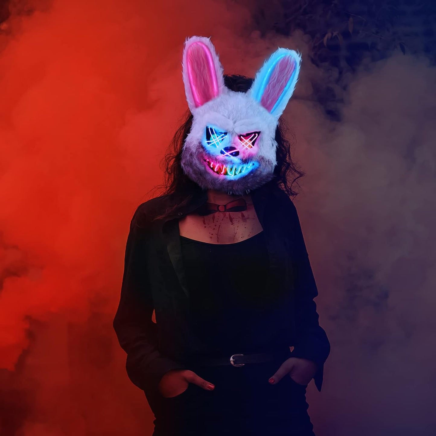 Halloween LED Scary Rabbit & Bear Mask for Adults & Kids