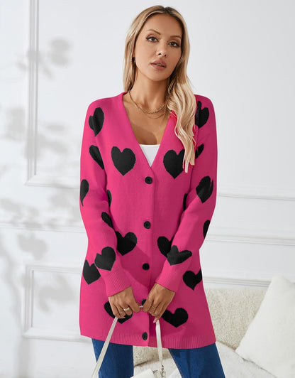 Women’s Halloween Pumpkin Cardigan – Cozy Knit Button Down Fall Sweater