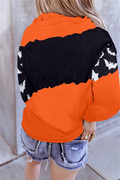 Women’s Halloween Graphic Sweatshirt – Long Sleeve Half-Zip Pullover Top