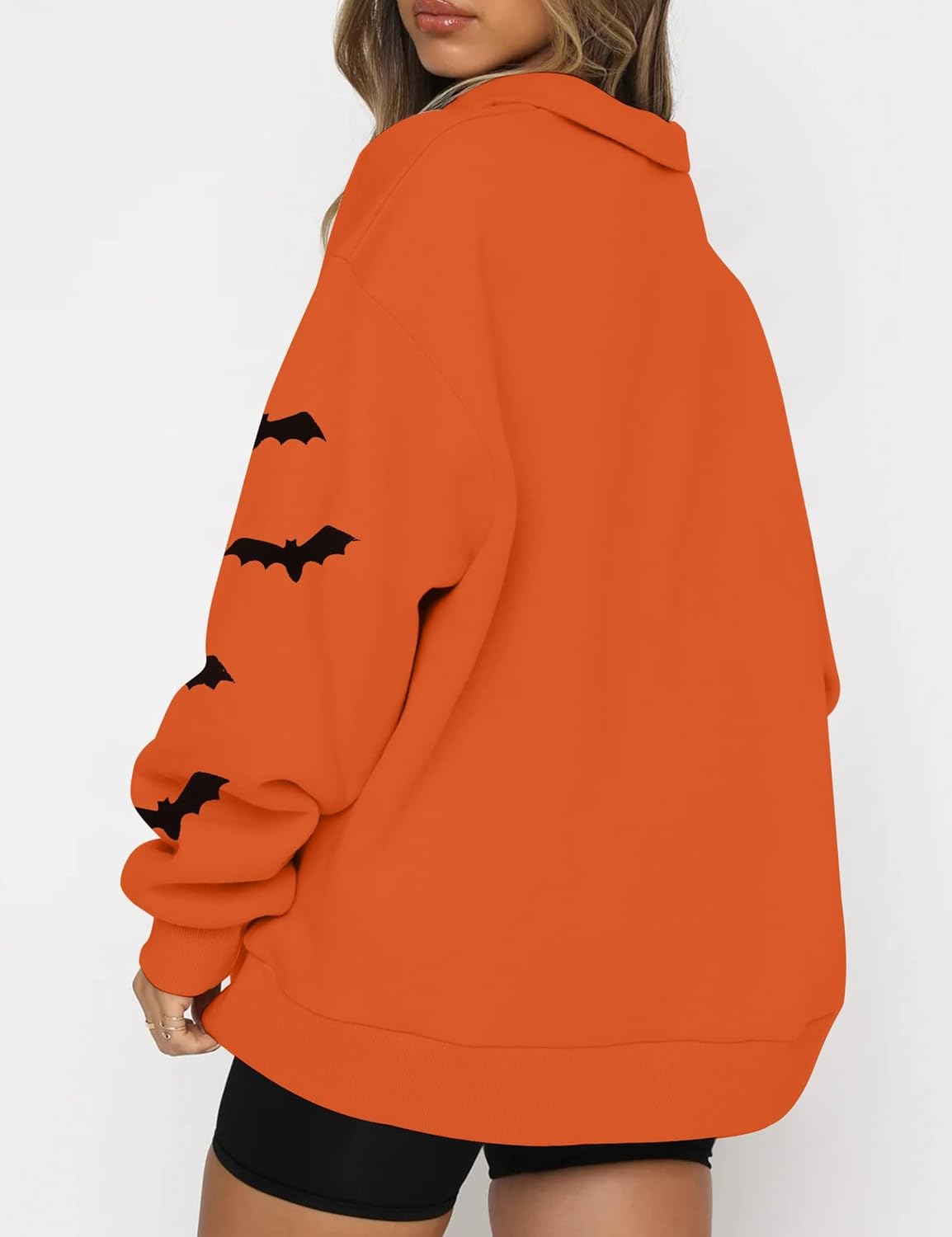 Women’s Halloween Black Cat Pumpkin Sweatshirt – Cozy Fall Pullover Top