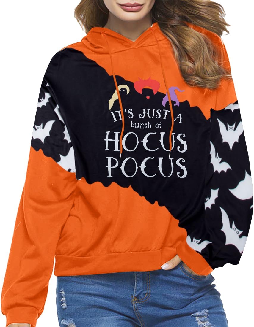 Women’s Halloween Graphic Sweatshirt – Long Sleeve Half-Zip Pullover Top