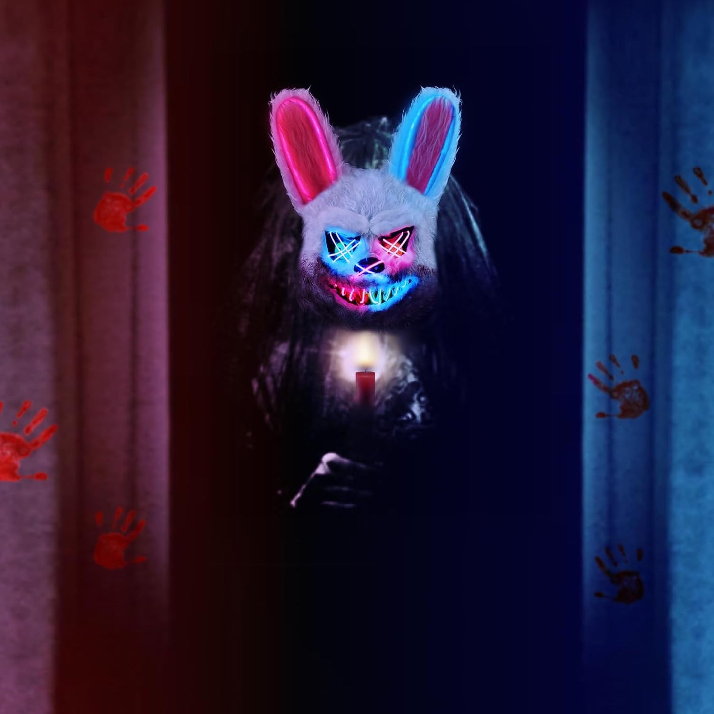 Halloween LED Scary Rabbit & Bear Mask for Adults & Kids