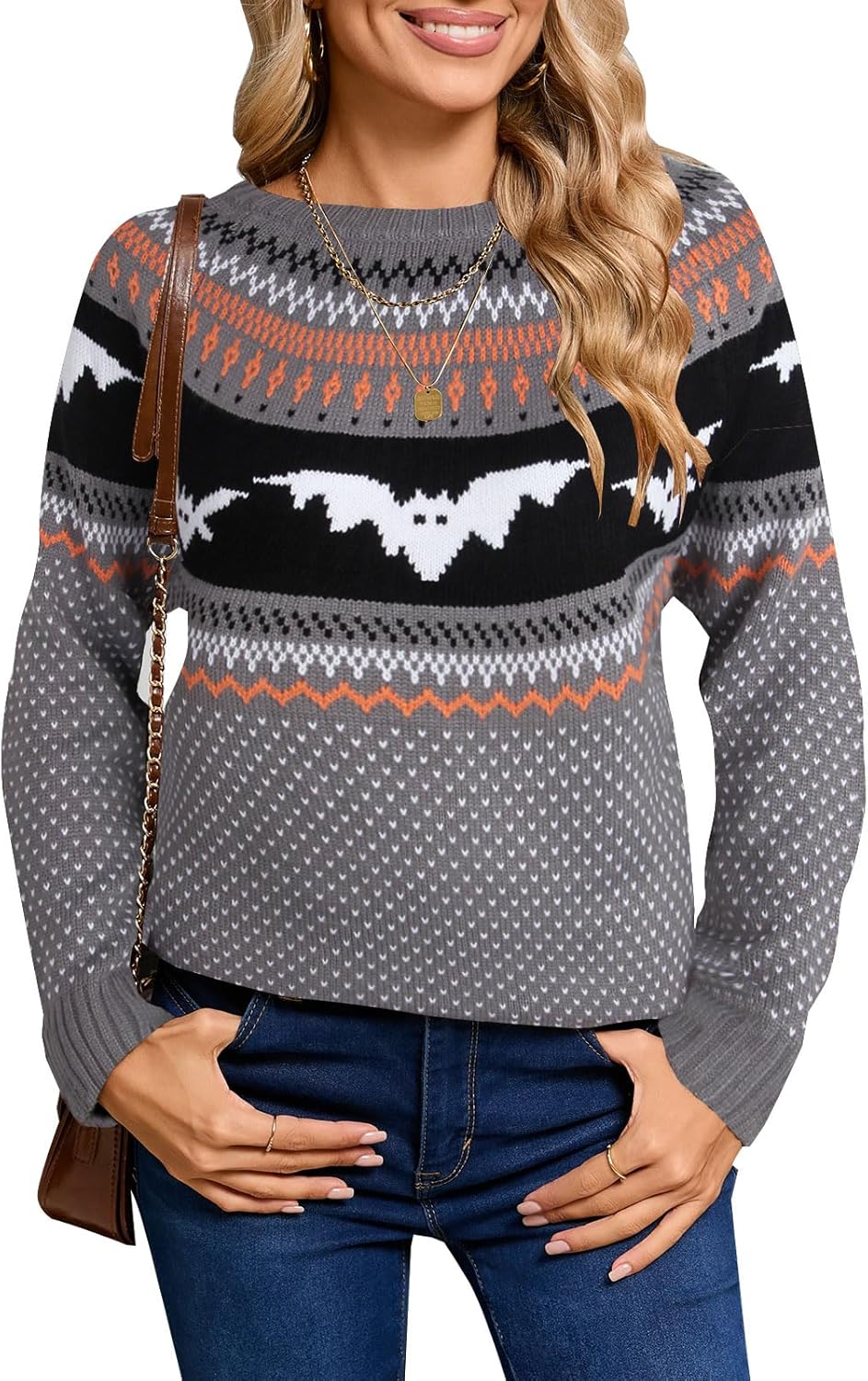 Stylish Halloween Skull Knit Sweater for Women