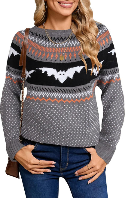 Stylish Halloween Skull Knit Sweater for Women