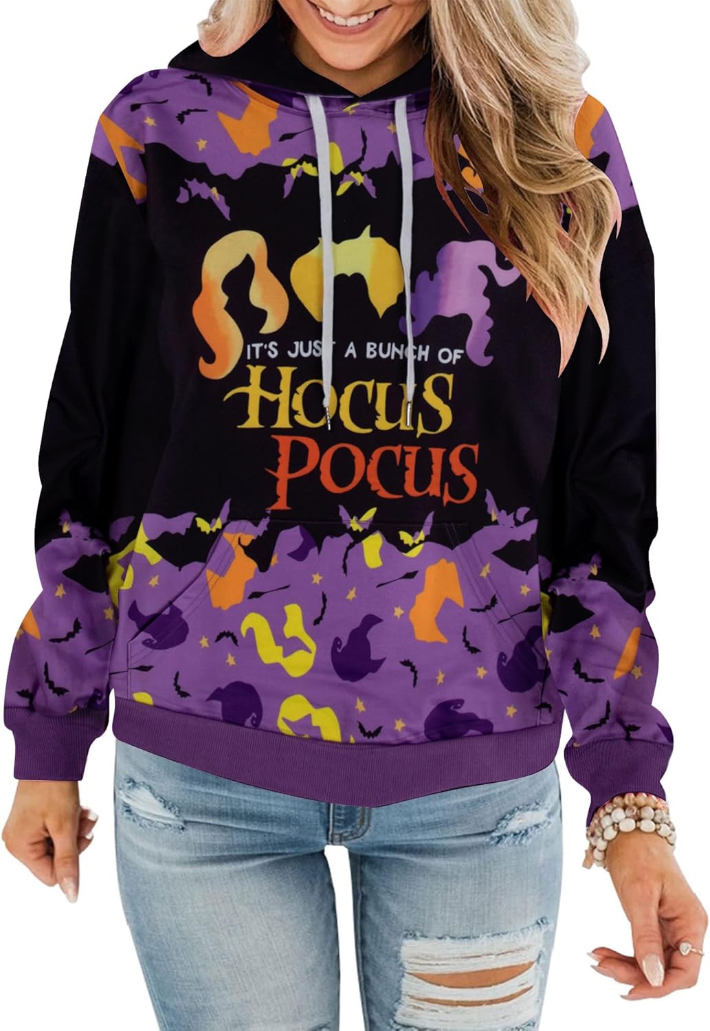 Women’s Halloween Graphic Sweatshirt – Long Sleeve Half-Zip Pullover Top