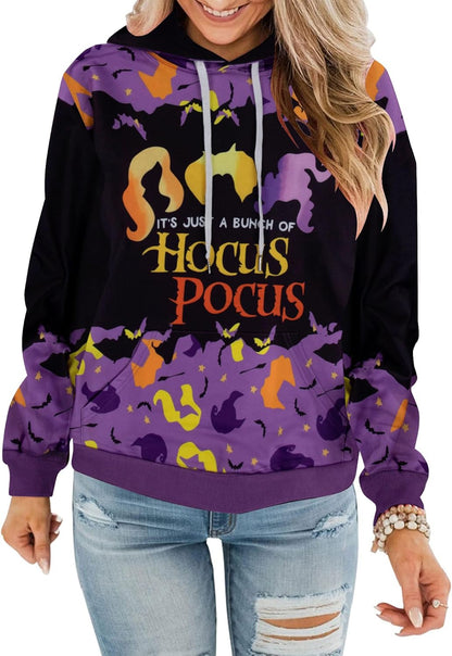 Women’s Halloween Graphic Sweatshirt – Long Sleeve Half-Zip Pullover Top