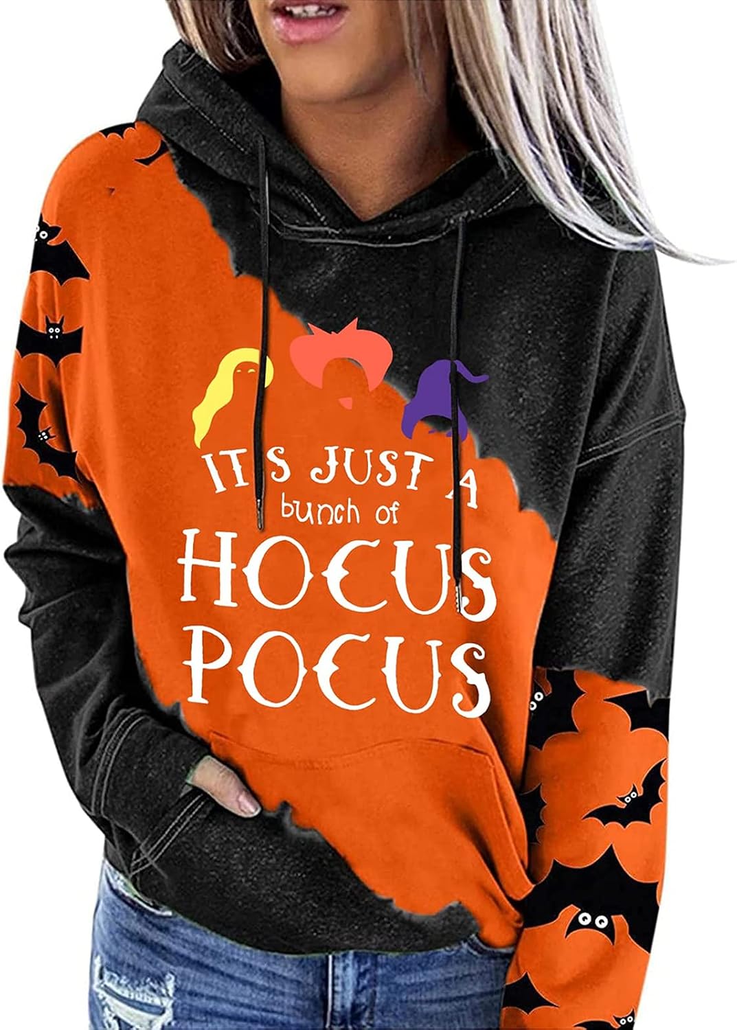 Women’s Halloween Graphic Sweatshirt – Long Sleeve Half-Zip Pullover Top