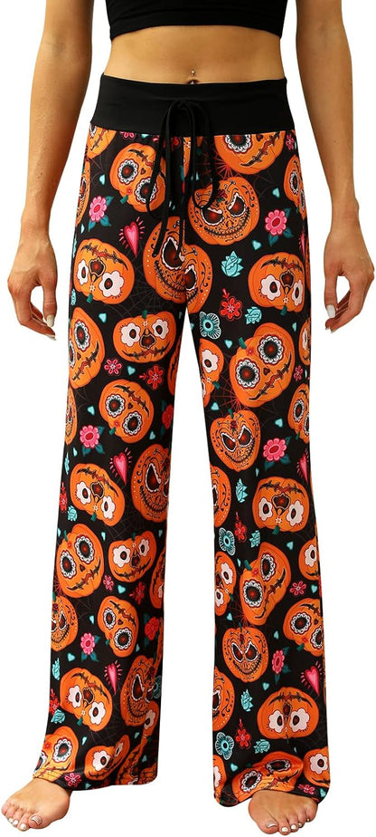Women’s Halloween Pumpkin Pajama Pants