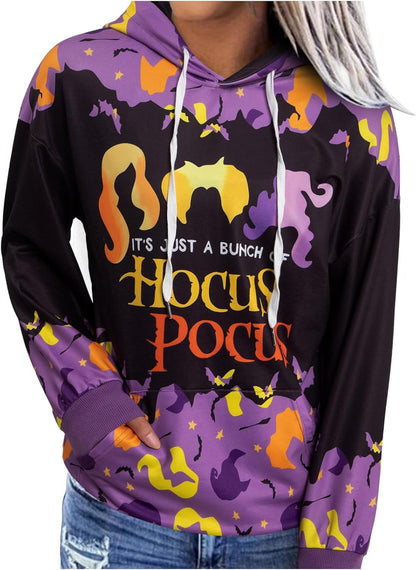 Women’s Halloween Graphic Sweatshirt – Long Sleeve Half-Zip Pullover Top