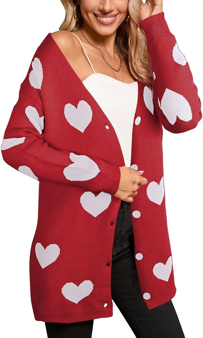 Women’s Halloween Pumpkin Cardigan – Cozy Knit Button Down Fall Sweater