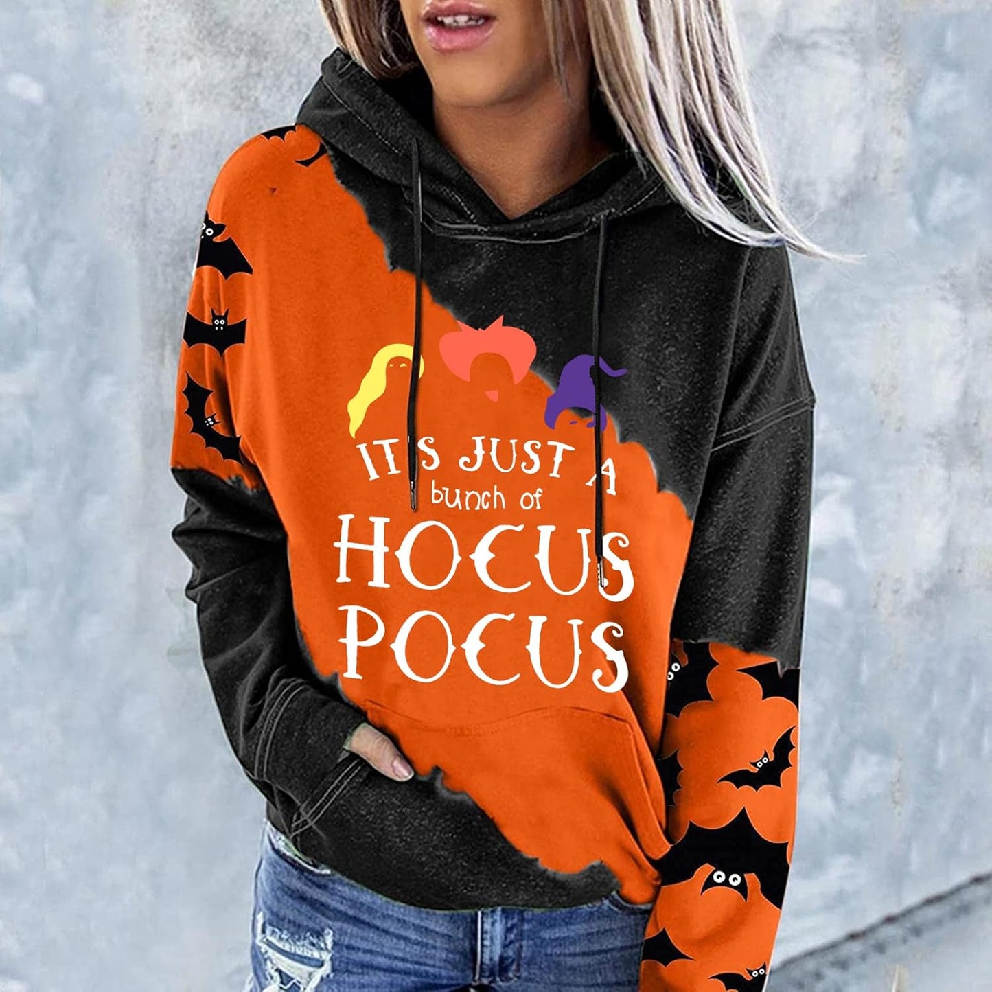 Women’s Halloween Graphic Sweatshirt – Long Sleeve Half-Zip Pullover Top