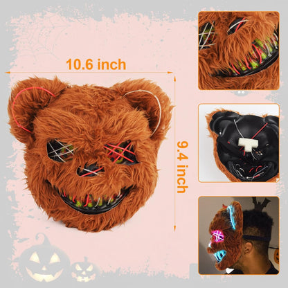 Halloween LED Scary Rabbit & Bear Mask for Adults & Kids