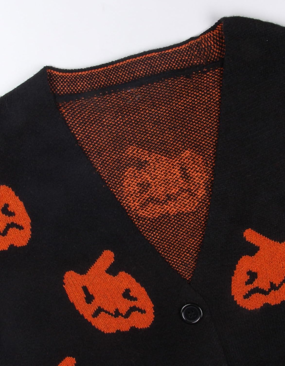 Women’s Halloween Pumpkin Cardigan – Cozy Knit Button Down Fall Sweater