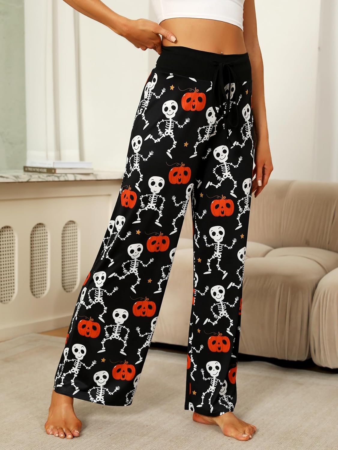 Women’s Halloween Pumpkin Pajama Pants