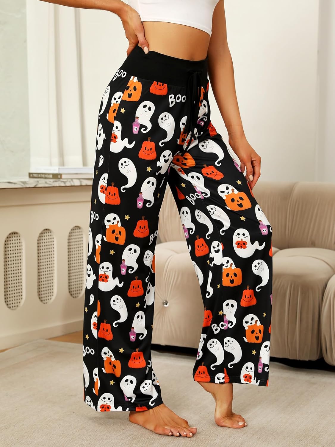 Women’s Halloween Pumpkin Pajama Pants