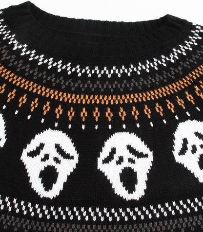 Stylish Halloween Skull Knit Sweater for Women