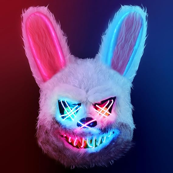 Halloween LED Scary Rabbit & Bear Mask for Adults & Kids
