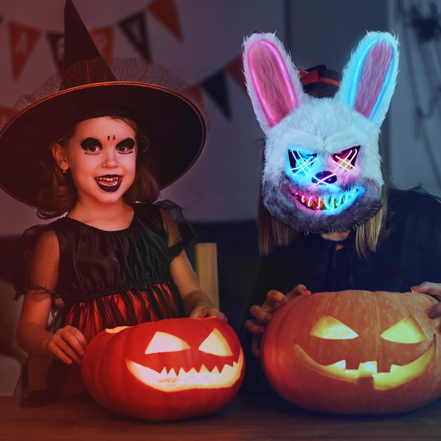 Halloween LED Scary Rabbit & Bear Mask for Adults & Kids