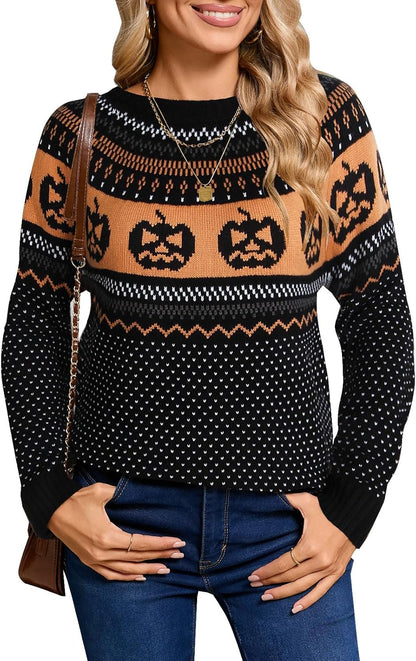 Stylish Halloween Skull Knit Sweater for Women