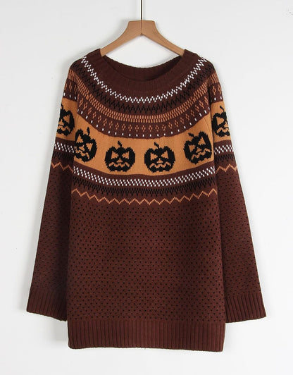 Stylish Halloween Skull Knit Sweater for Women