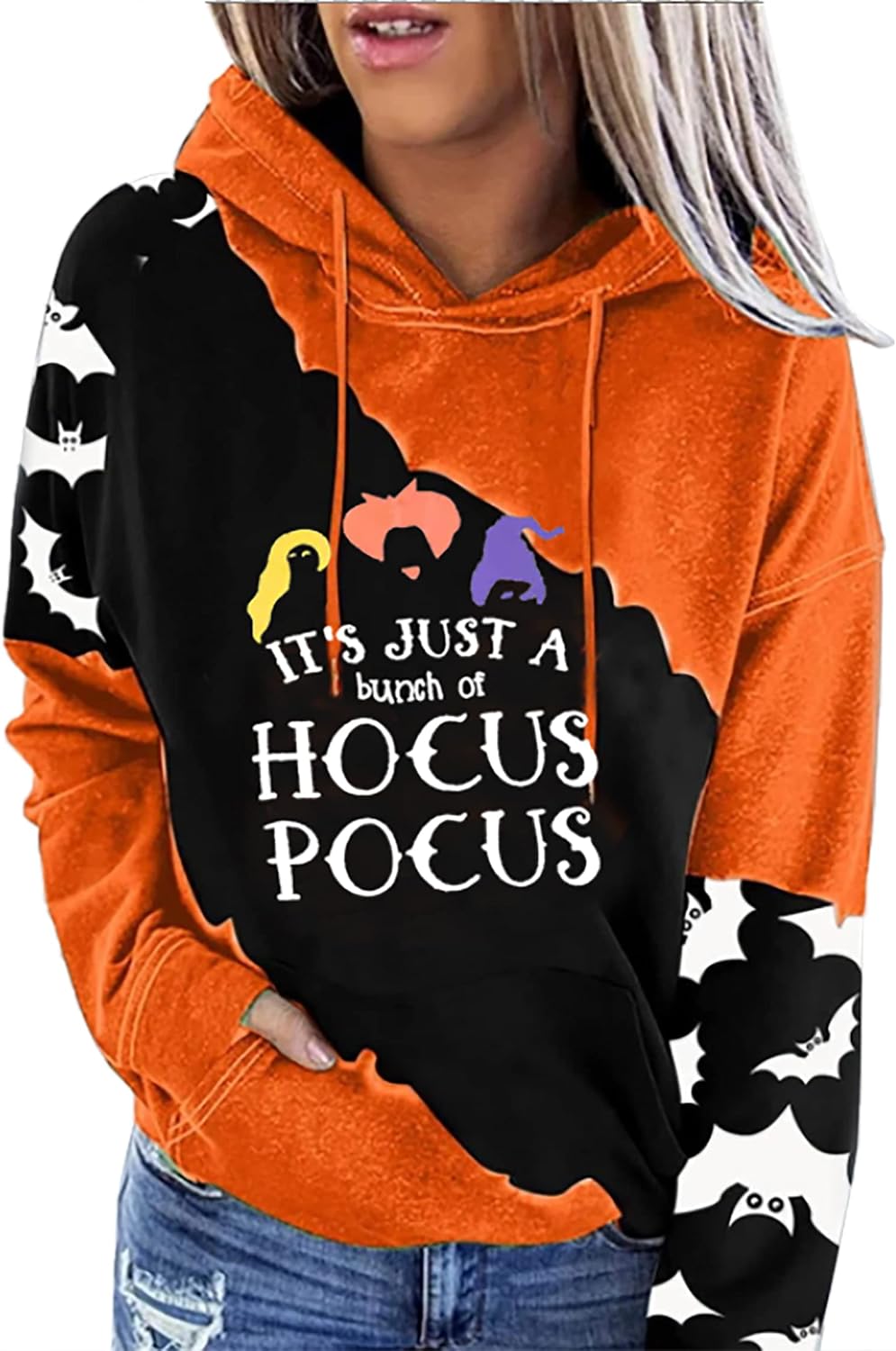 Women’s Halloween Graphic Sweatshirt – Long Sleeve Half-Zip Pullover Top