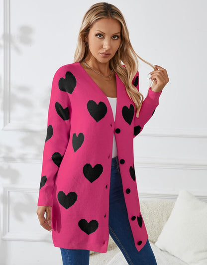 Women’s Halloween Pumpkin Cardigan – Cozy Knit Button Down Fall Sweater