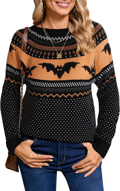 Stylish Halloween Skull Knit Sweater for Women