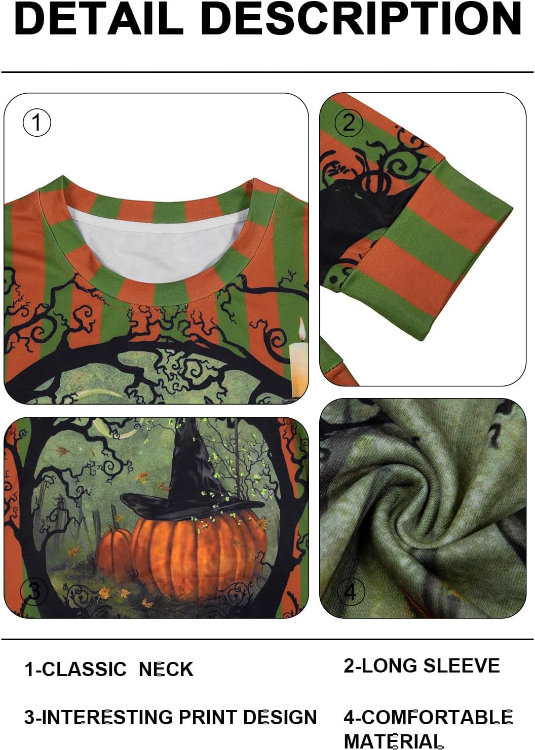 Women’s Halloween Black Cat Pumpkin Sweatshirt – Cozy Fall Pullover Top