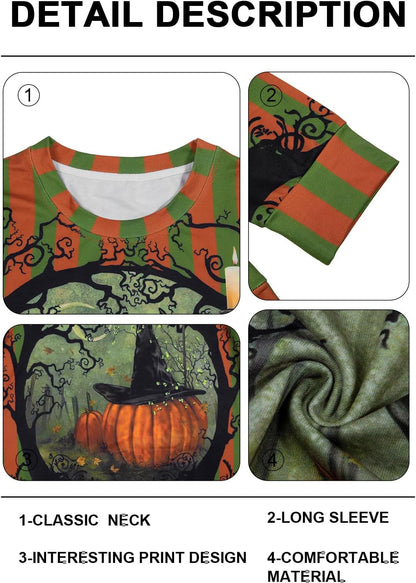 Women’s Halloween Black Cat Pumpkin Sweatshirt – Cozy Fall Pullover Top