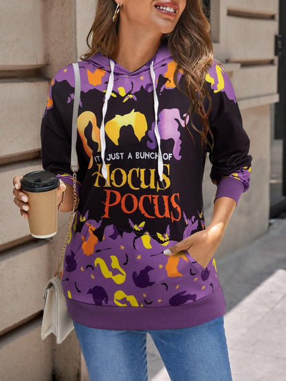 Women’s Halloween Graphic Sweatshirt – Long Sleeve Half-Zip Pullover Top