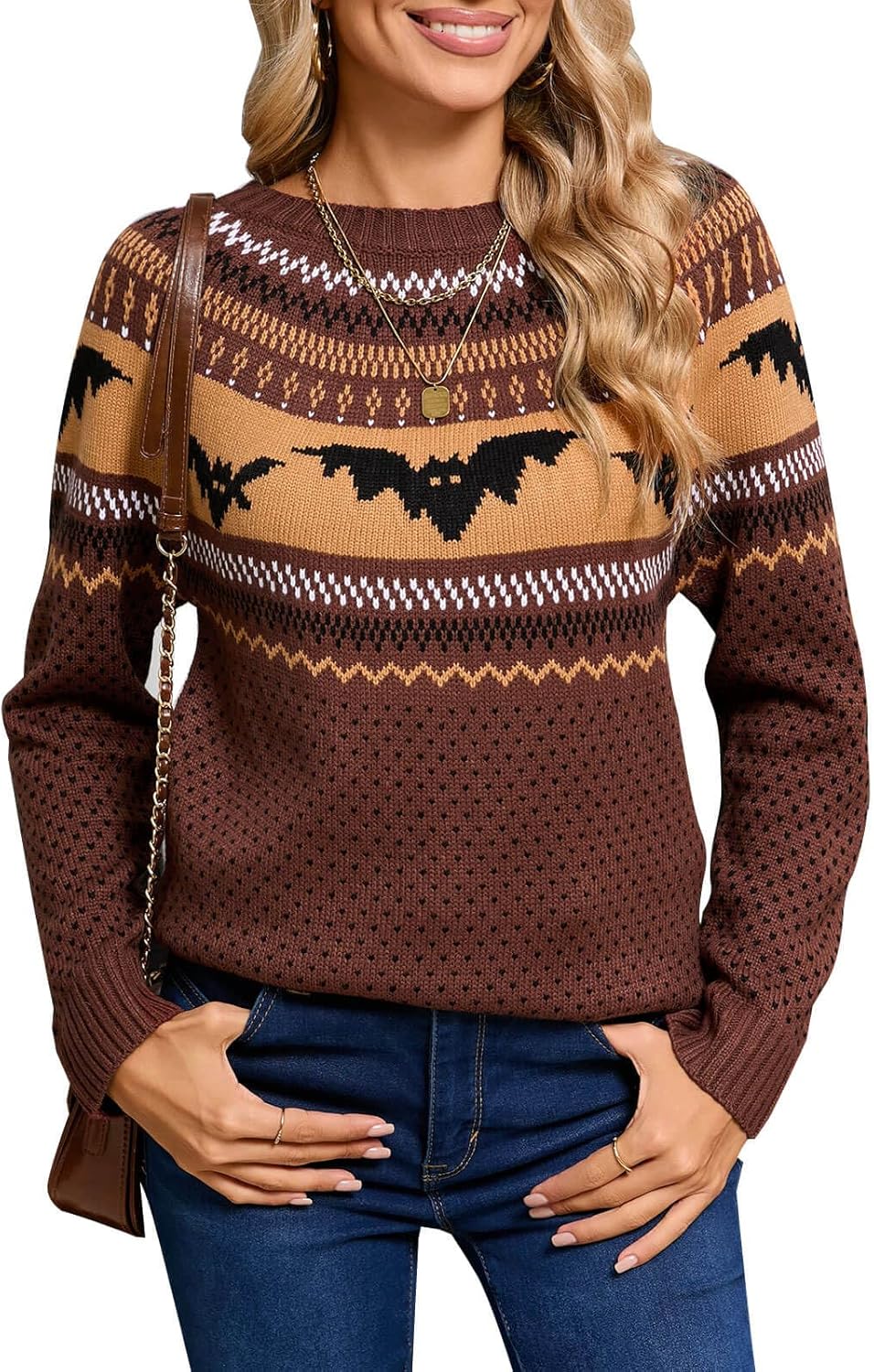 Stylish Halloween Skull Knit Sweater for Women