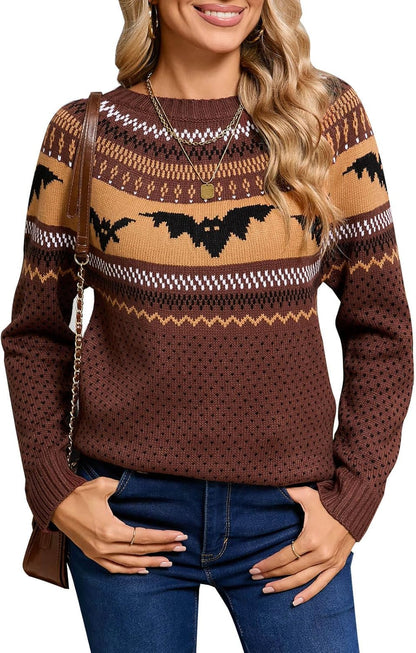 Stylish Halloween Skull Knit Sweater for Women
