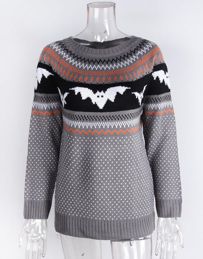 Stylish Halloween Skull Knit Sweater for Women