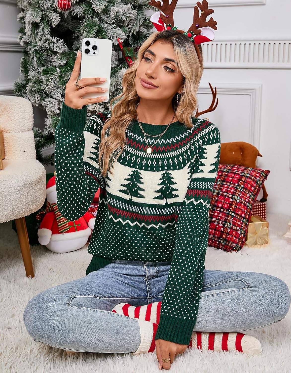 Stylish Halloween Skull Knit Sweater for Women