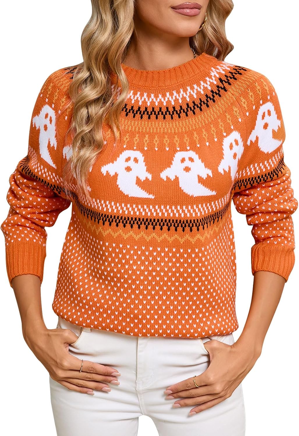 Stylish Halloween Skull Knit Sweater for Women