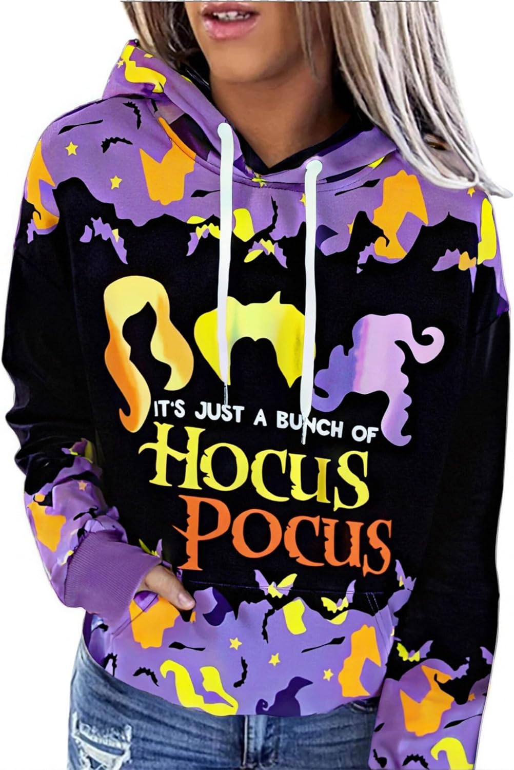 Women’s Halloween Graphic Sweatshirt – Long Sleeve Half-Zip Pullover Top