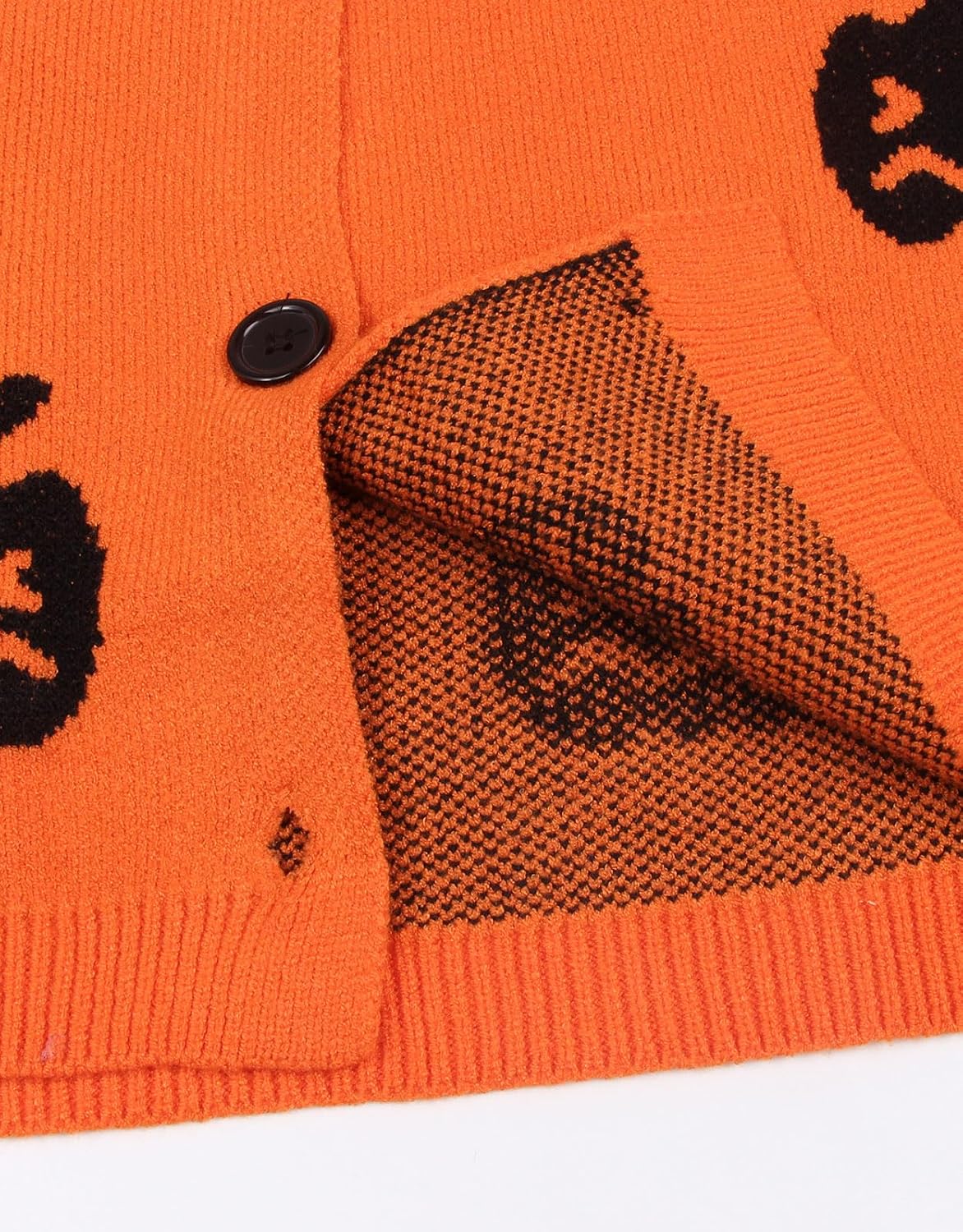 Women’s Halloween Pumpkin Cardigan – Cozy Knit Button Down Fall Sweater