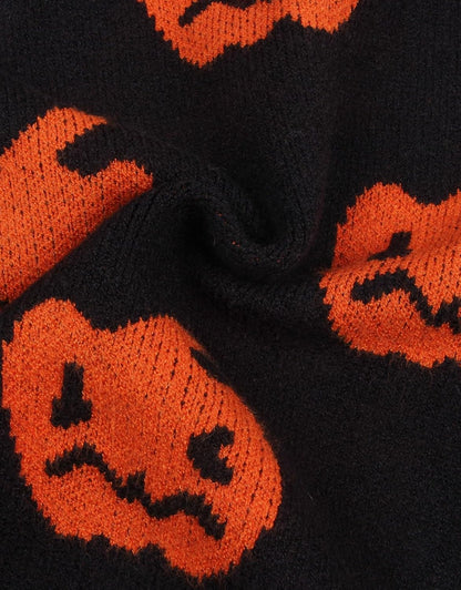 Women’s Halloween Pumpkin Cardigan – Cozy Knit Button Down Fall Sweater