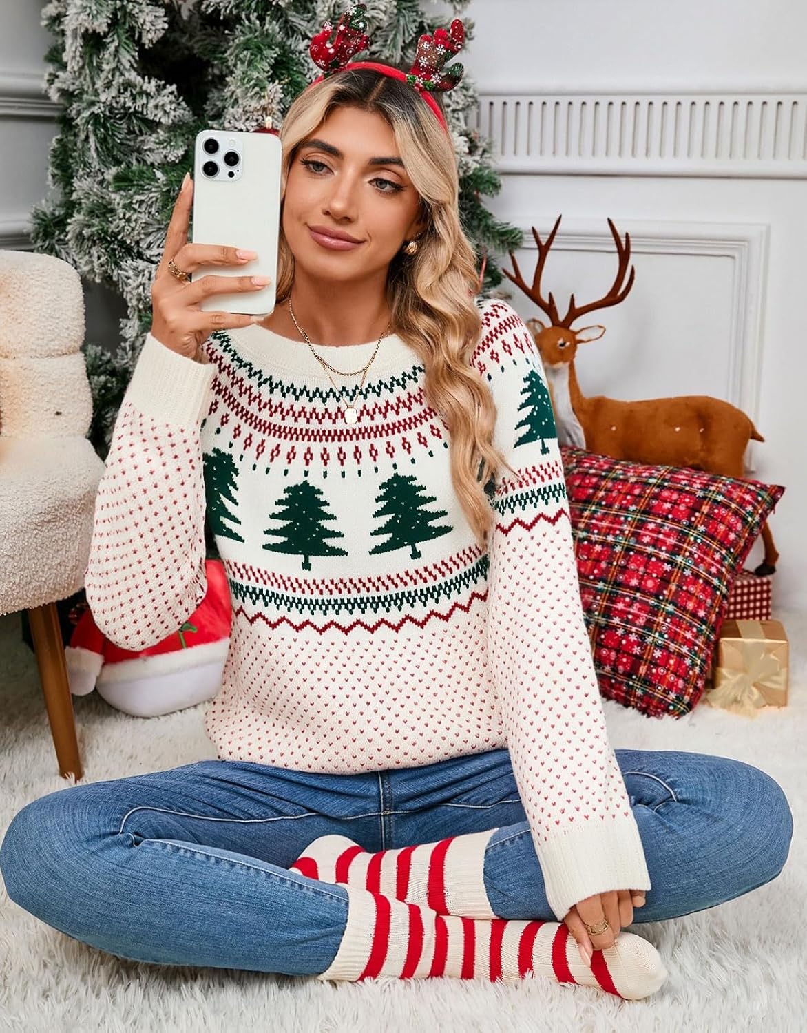 Stylish Halloween Skull Knit Sweater for Women