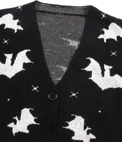 Women’s Halloween Pumpkin Cardigan – Cozy Knit Button Down Fall Sweater