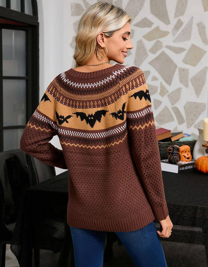 Stylish Halloween Skull Knit Sweater for Women