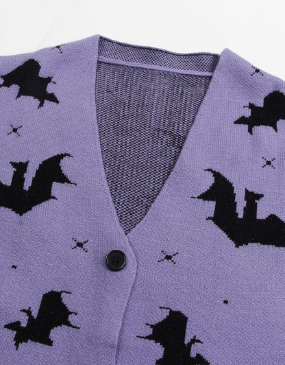 Women’s Halloween Pumpkin Cardigan – Cozy Knit Button Down Fall Sweater