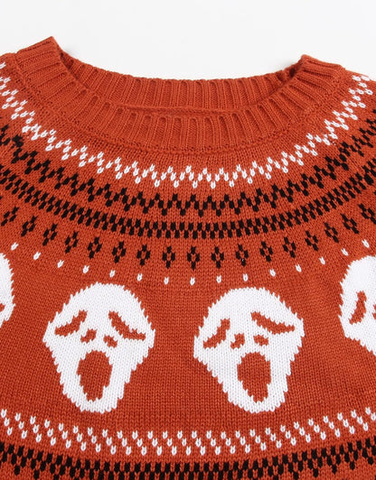 Stylish Halloween Skull Knit Sweater for Women
